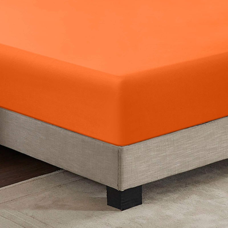 ARTALL Soft Microfiber Bed Sheet Set 4-Piece with Deep Pocket Bedding - Queen, Orange - Image 3